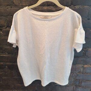 LOFT Flutter Sleeve White T-Shirt
